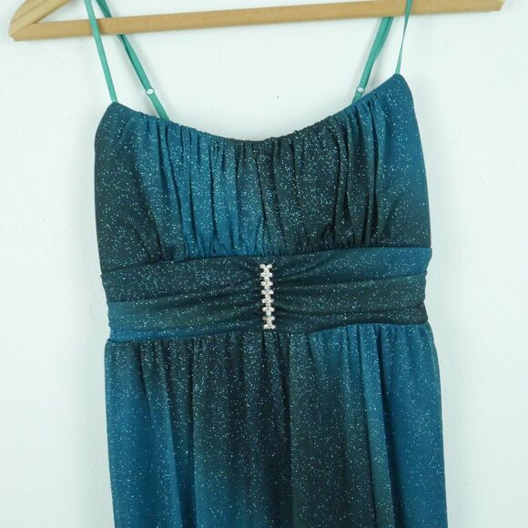 Vintage S M Babydoll Dress Princess Glitter Y2K Sheer Mesh Empire Waist Girly - Picture 3 of 8